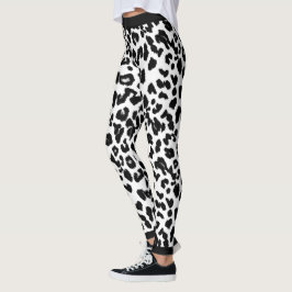 Dierenvrienden Leopard Print Black en White Leggings