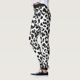 dierenvrienden Leopard Print Black en White Leggings
