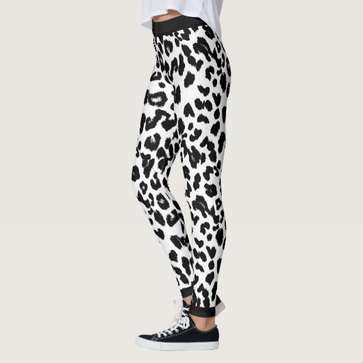 Dierenvrienden Leopard Print Black en White Leggings (Links)