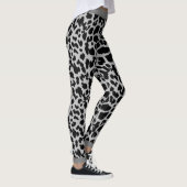 Dierenvrienden luipaard afdrukken zwart op grijs leggings (Rechts)