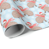 Dierenvrienden met kerstcadeaus Funny Festive Cadeaupapier (Rol Hoek)