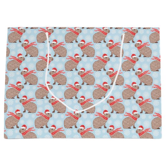 Dierenvrienden met kerstcadeaus Funny Festive Groot Cadeauzakje (Voorkant)