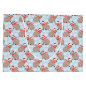 Dierenvrienden met kerstcadeaus Funny Festive Groot Cadeauzakje (Achterkant)