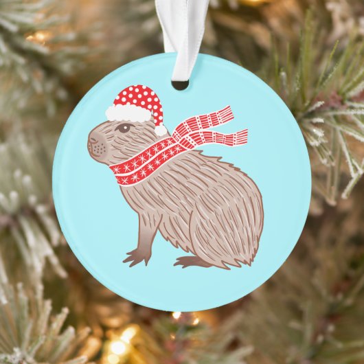 Dierenvrienden met kerstmis Capybara Funny Ornament (Boom)