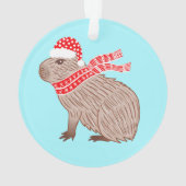 Dierenvrienden met kerstmis Capybara Funny Ornament (achterkant)
