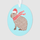 Dierenvrienden met kerstmis Capybara Funny Ornament (voorkant)