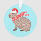 Dierenvrienden met kerstmis Capybara Funny Ornament (voorkant)