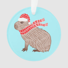 Dierenvrienden met kerstmis Capybara Funny Ornament