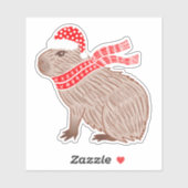 Dierenvrienden met kerstmis Capybara Funny Sticker (Vel)