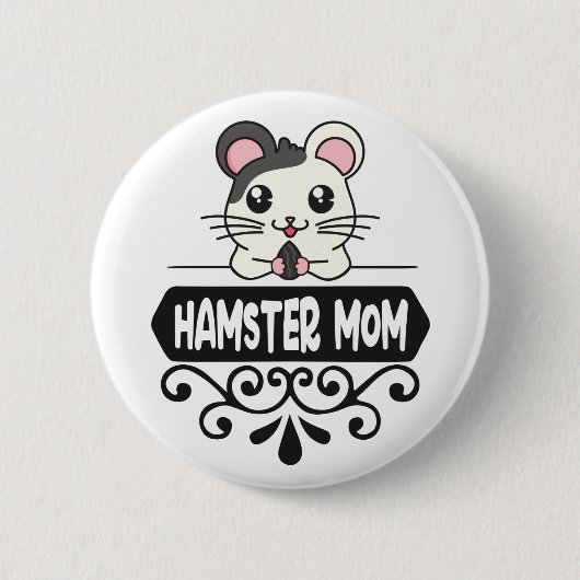 Dierenvrienden schattige hamster ronde button 5,7 cm (Voorkant)