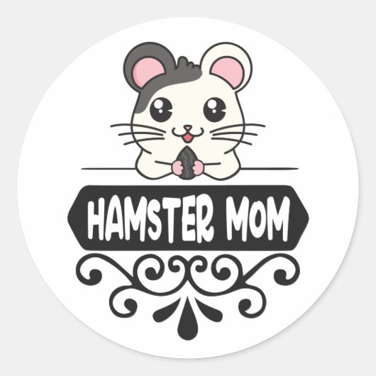 Dierenvrienden schattige hamster ronde sticker (Voorkant)