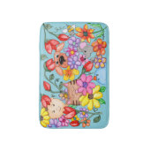 Dierenvrienden tussen de bloemen badmat (Voorkant Verticaal)