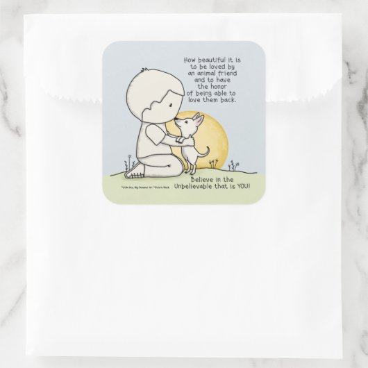 Dierenvrienden Vierkante Sticker (Tas)