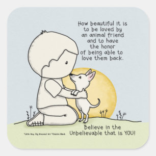 Dierenvrienden Vierkante Sticker