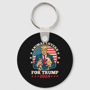 Dierenvrienden voor Trump 2024 Cat and Dog Campaig Sleutelhanger