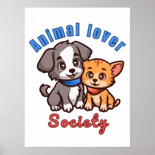 Dierenvriendenvereniging voor dierenvriend poster