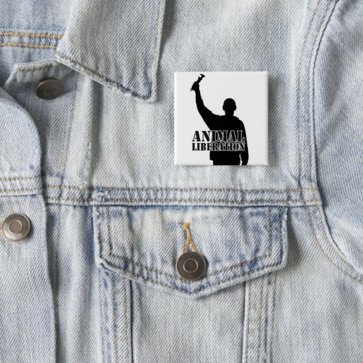 Dierenvrijheid Vierkante Button 5,1 Cm (In situ)