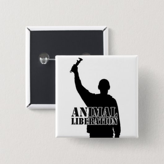 Dierenvrijheid Vierkante Button 5,1 Cm (Voorkant /achterkant)