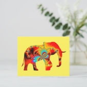 Dierenwelzijn - Elephant Silhouette Fractal 1 Briefkaart (Staand voorkant)