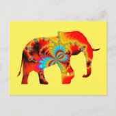 Dierenwelzijn - Elephant Silhouette Fractal 1 Briefkaart (Voorkant)