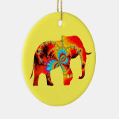 Dierenwelzijn - Elephant Silhouette Fractal 1 Keramisch Ornament (Rechts)