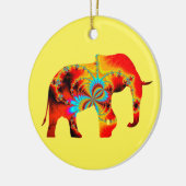 Dierenwelzijn - Elephant Silhouette Fractal 1 Keramisch Ornament (Links)