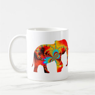 Dierenwelzijn - Elephant Silhouette Fractal 1 Koffiemok