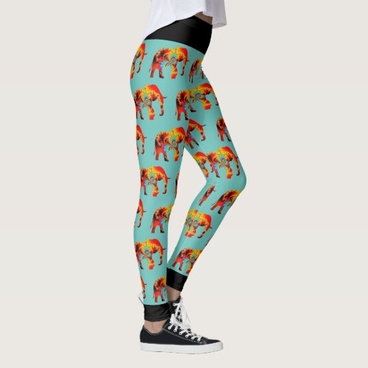 Dierenwelzijn - Elephant Silhouette Fractal 1 Leggings (Rechts)