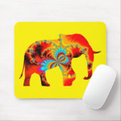 Dierenwelzijn - Elephant Silhouette Fractal 1 Muismat (Met muis)