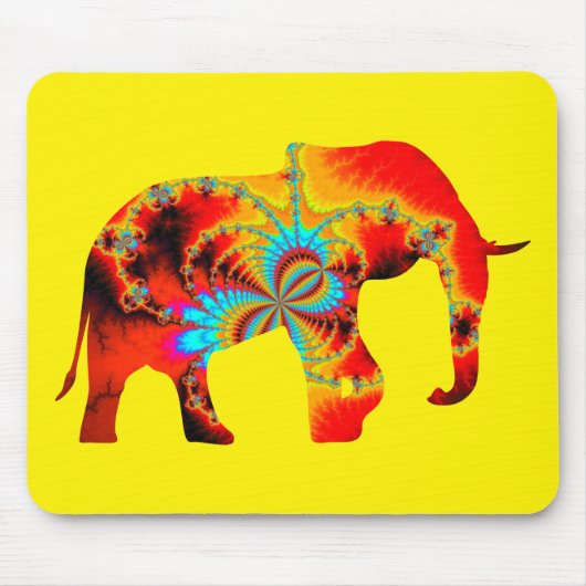 Dierenwelzijn - Elephant Silhouette Fractal 1 Muismat (Voorkant)