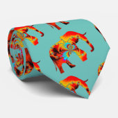 Dierenwelzijn - Elephant Silhouette Fractal 1 Stropdas (Opgerold)