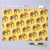 Dierenwelzijn - Elephant Silhouette Fractal 1 Tissuepapier (Craft)