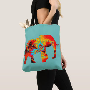 Dierenwelzijn - Elephant Silhouette Fractal 1 Tote Bag
