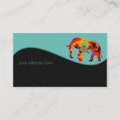 Dierenwelzijn - Elephant Silhouette Fractal 1 Visitekaartje (Achterkant)