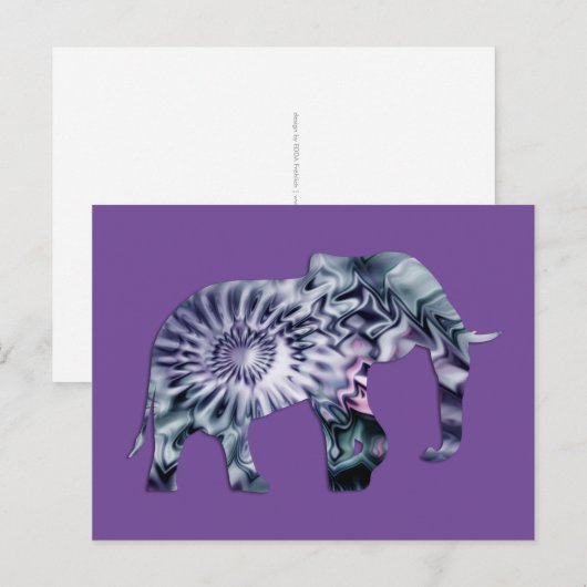 Dierenwelzijn - Elephant Silhouette Fractal 2 Briefkaart (Voorkant / Achterkant)