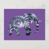 Dierenwelzijn - Elephant Silhouette Fractal 2 Briefkaart (Voorkant)