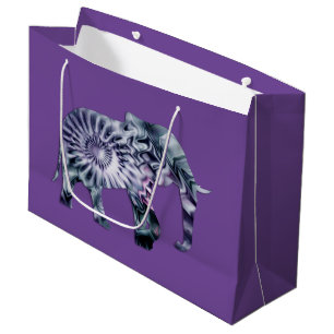 Dierenwelzijn - Elephant Silhouette Fractal 2 Groot Cadeauzakje