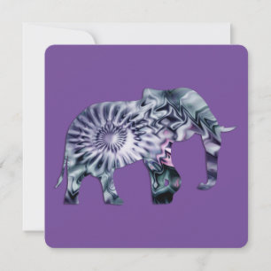 Dierenwelzijn - Elephant Silhouette Fractal 2 Kaart
