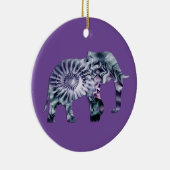 Dierenwelzijn - Elephant Silhouette Fractal 2 Keramisch Ornament (Rechts)