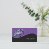 Dierenwelzijn - Elephant Silhouette Fractal 2 Visitekaartje (Staand voorkant)