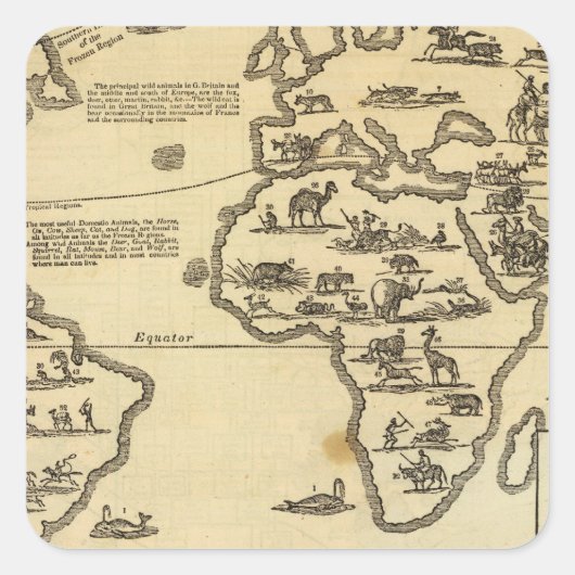 Dierenwereld Vierkante Sticker (Voorkant)