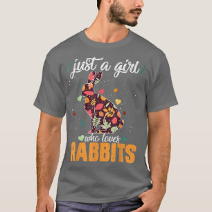 Dierenwild bos gewoon meisje dat van konijnen houd t-shirt