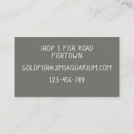 Dierenwinkel, huisdierenwinkels benodigdheden visitekaartje (Achterkant)