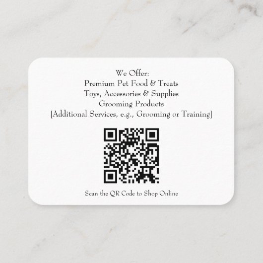  dierenwinkel Visitekaartje speels ontwerp (Achterkant)