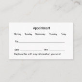 Dierenziekenhuis afspraak Visitekaartjes (Achterkant)