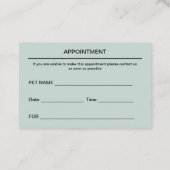 Dierenziekenhuis Dierenarts Afspraakkaarten Afsprakenkaartje (Achterkant)