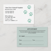 Dierenziekenhuis Dierenarts Afspraakkaarten Afsprakenkaartje (Voorkant / Achterkant)