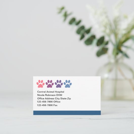 Dierenziekenhuis Dierenartsenkaarten Afsprakenkaartje (Staand voorkant)