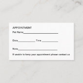 Dierenziekenhuis Dierenartsenkaarten Afsprakenkaartje (Achterkant)