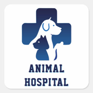 🏥 Dierenziekenhuis Logo Veterinair Medisch Centru Vierkante Sticker